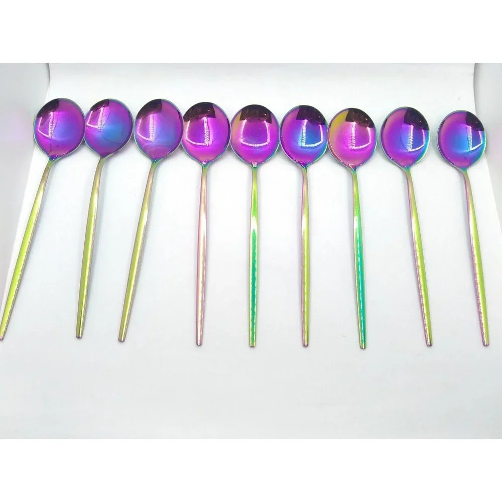 Iridescent Rainbow Stainless Steel Dinnerware Set - Multicolor